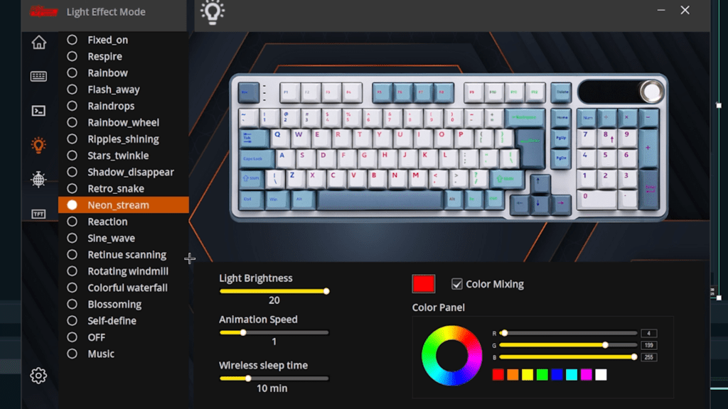 RK ROYAL KLUDGE S98 logiciel rgb